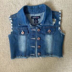 Y2K Limited Too girls cropped denim vest 5T